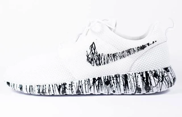 Nike Roshe One Custom White 'Black Vertigo' Edition