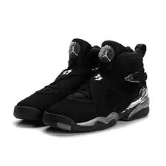 Chrome 8s Black Air Jordan Sneakers | Color: Black | Size: 7b | Auntay143's Closet