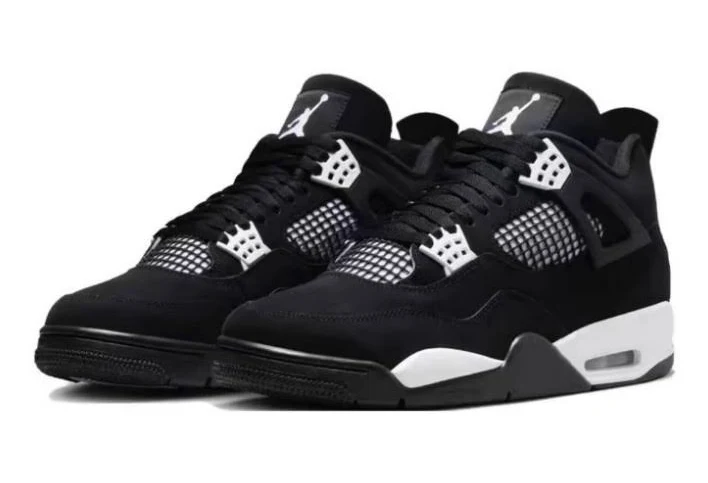 Jordan 4 Retro "white Thunder" Men's Mid Top Basketball Shoes