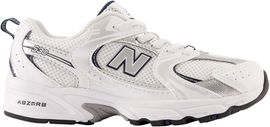 New Balance Kids' 530 Bungee in White/Blue/Grey Synthetic