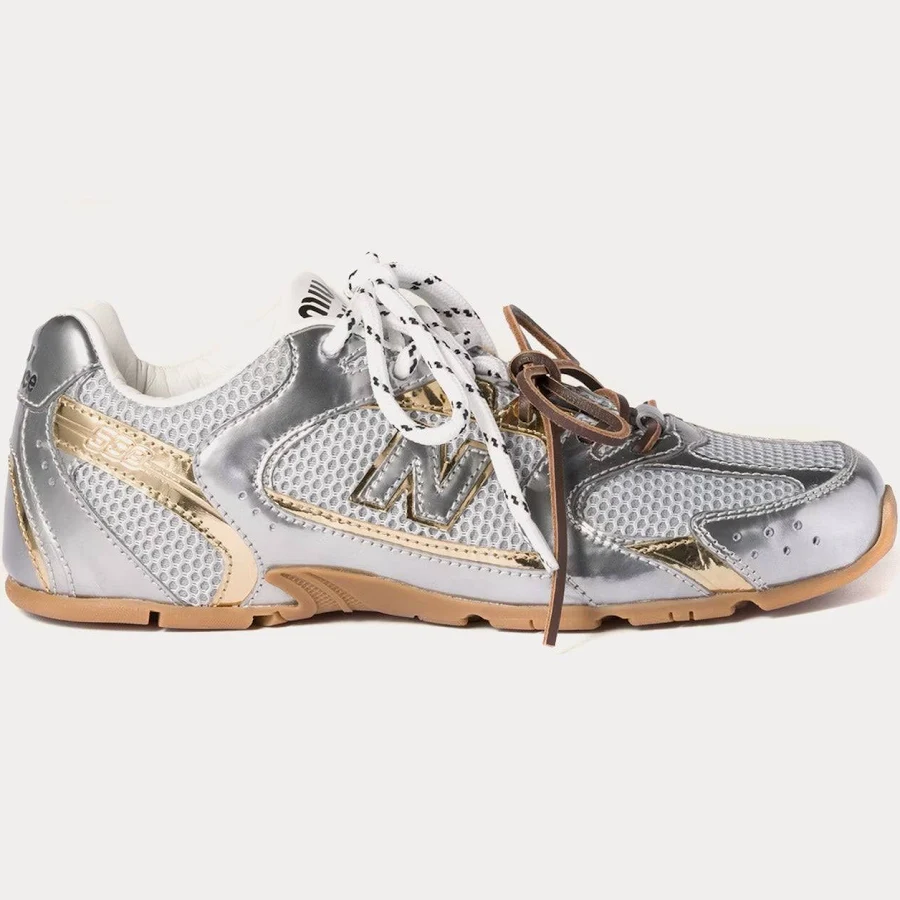 New Balance x Miu Miu 530 SL Metallic Leather & Mesh Silver / Platinum Sneakers Silver / Miu Miu - US / US