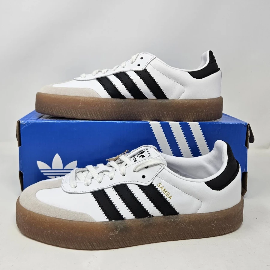 Adidas Sambae 'white Black' Comfy Casual Platform Shoes / Ji1349 /