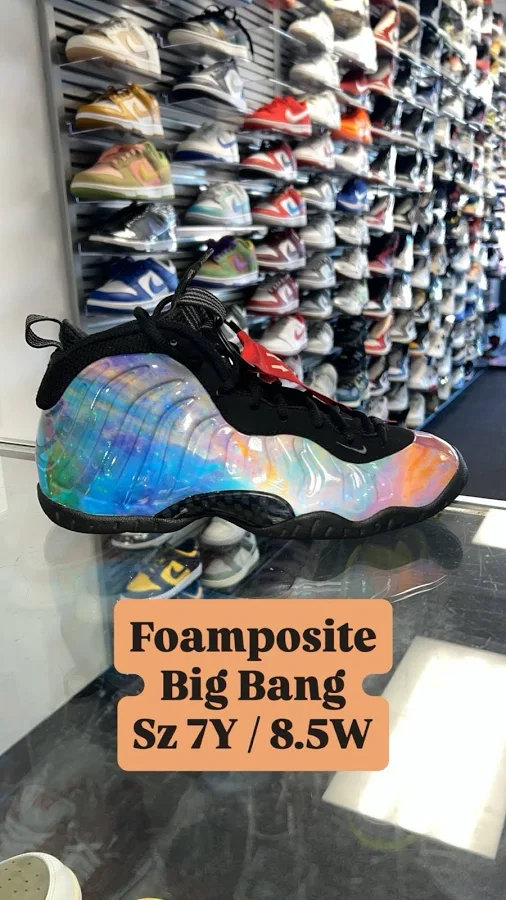 Nike Air Foamposite One Retro Og Big Bang Galaxy Qs Retro Og Sz 7y