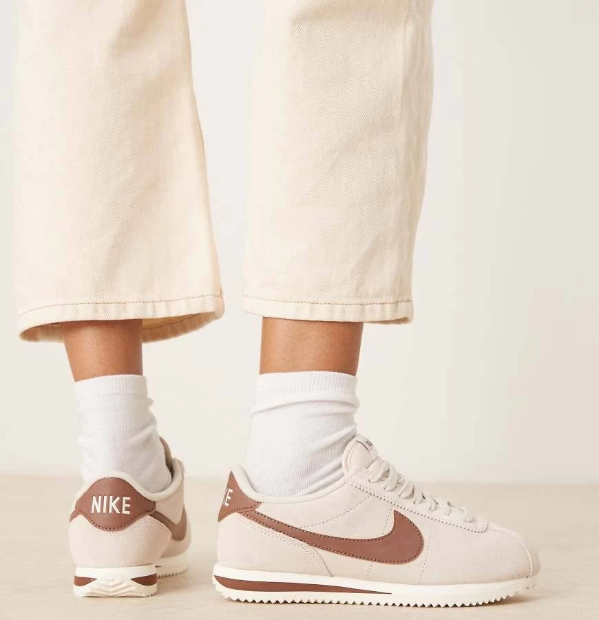 Nike Cortez suede sneakers in light browns