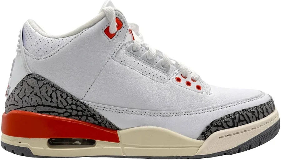 Jordan Retro 3 Orange Leather Trainers Size 6 UK