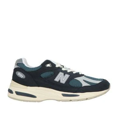New Balance Woman Sneakers Blue Size 4 Leather, Textile fibers