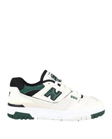 New Balance 550 Woman Sneakers Cream Size 7.5 Soft Leather, Textile fibers
