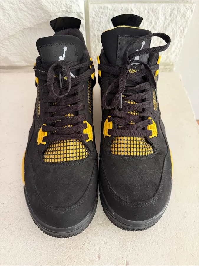 Jordan Shoes | Air Jordan 4 Retro [Men’s Black And Yellow Retro High-Top Sneakers] | Color: Black/Yellow | Size: 12 | Karagankelsea's Closet