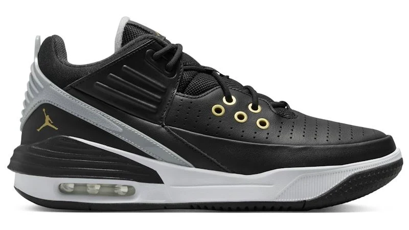 Jordan Max Aura 5 Black White Wolf Grey Metallic Gold