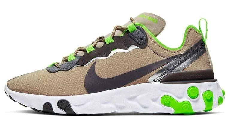 Nike Men's React Element 55 'Lime' - Green - Low-top sneakers - 8.5