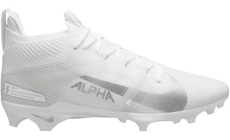 Nike Men's Alpha Menace Elite Football Cleats White/Silver - Football at Academy Sports