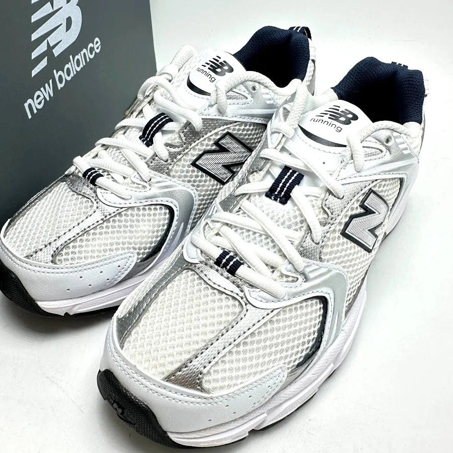 Balance 530 White Silver Navy Men's Sport Shoe Mr530sg Sz 4.5-8.5