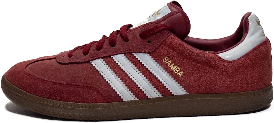 Adidas Shoes | Adidas Samba Maroon And White Sneakers | Color: Red/White | Size: 11 | Mgott1964's Closet