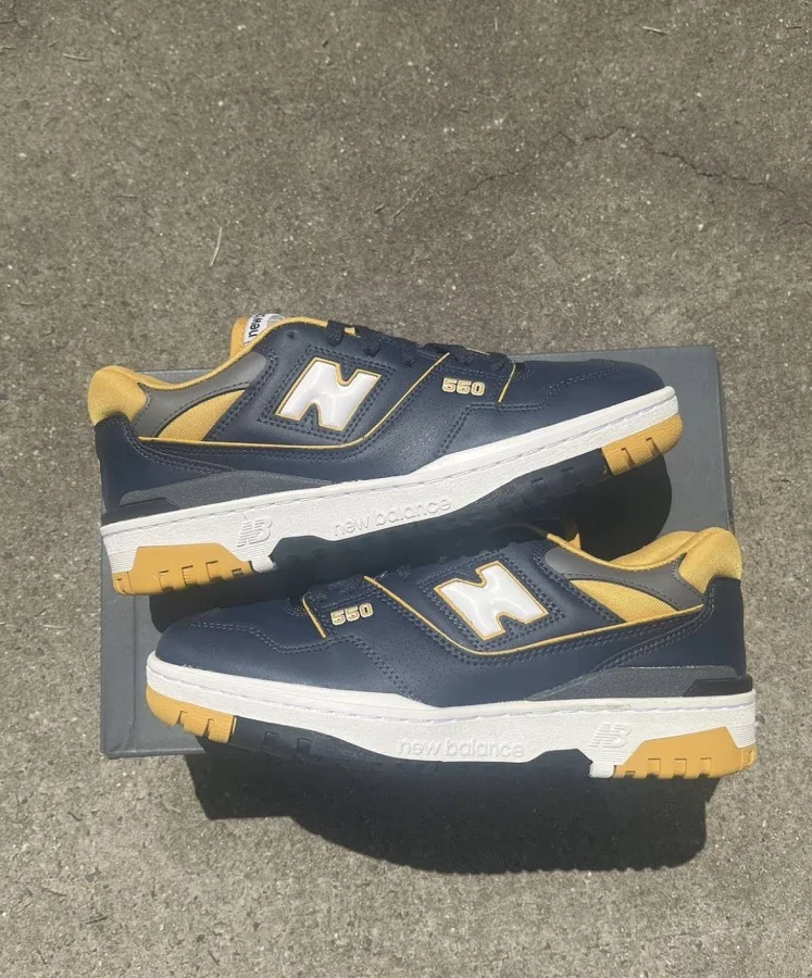 Balance 550 Bb550ma1 Mens Us 9 D Running Shoes Navy Gold Leather