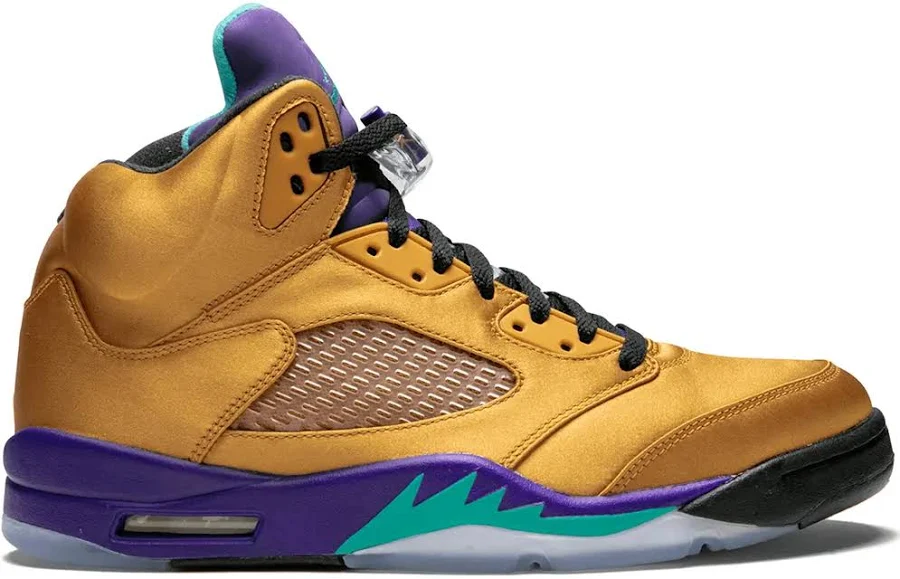 Air 5 Retro "f&f Fresh Prince Of Bel-air" Sneakers In Gold