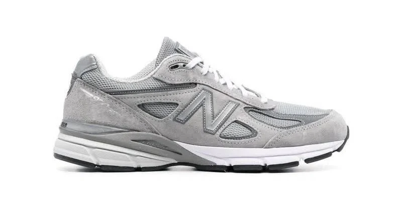 990v4 Leather-trimmed Suede And Mesh Sneakers In Gray