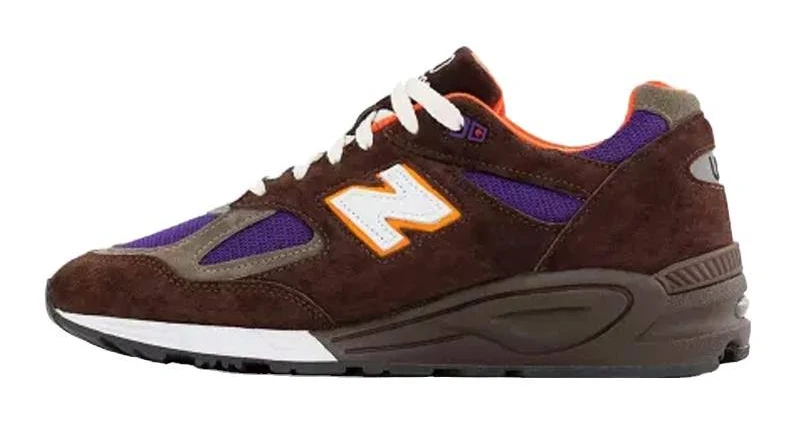 New Balance 990v2 Made In Usa Men Sneakers - Brown/purple/orange