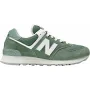 New Balance 574 Shoes - White & Green & White
