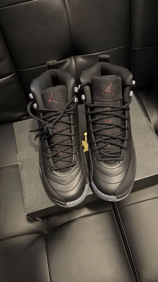 Jordan Air Jordan 12 Black Red High Top Men's Sneakers Lace Up