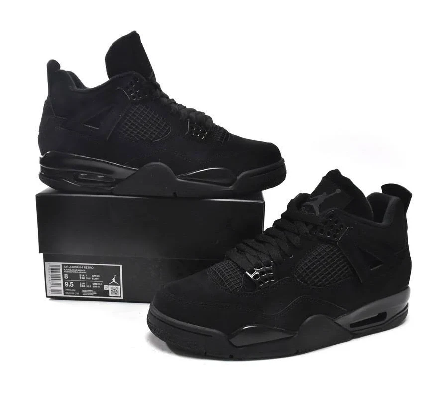 Nike Air Jordan 4 Retro Triple Black Men’s Basketball Sneakers Casual