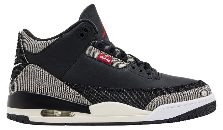 Men Levi's x Air Jordan 3 Black/White