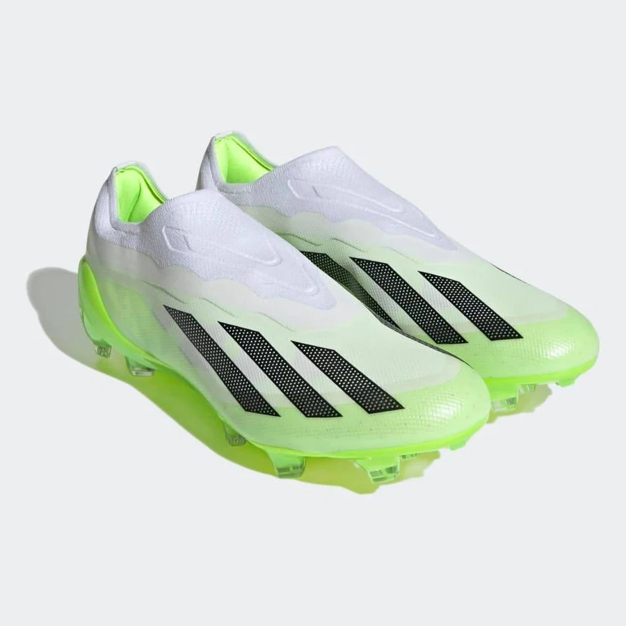 adidas X Crazyfast.1 Laceless FG - White/Black/Lemon - Size 6.5