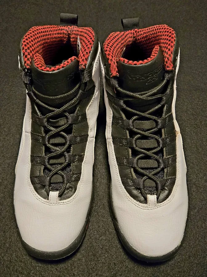 Nike Air Jordan 10 Retro Chicago High Top Sneakers White Black Red