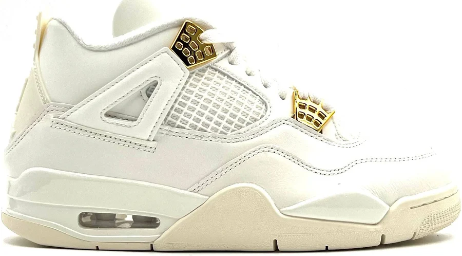 Jordan 4 Retro Metallic Gold (Women) - Sail/Metallic Gold/Black | Brand New