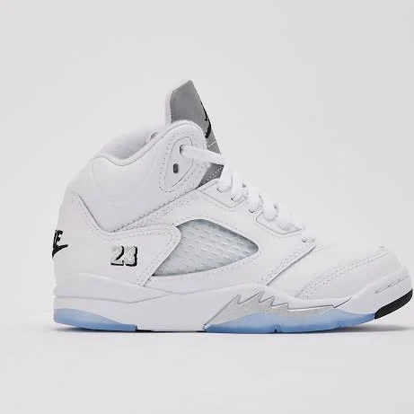 kids Jordan Air Jordan 5 Retro 'White Metallic' Pre-School