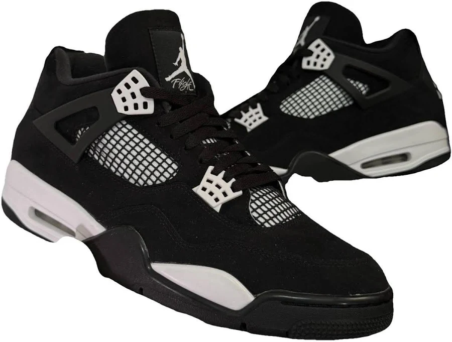 Jordan Air Jordan 4 Retro Black White Trainers Size 46 EU