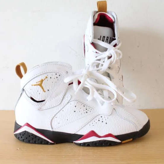 Air Jordan 7 Retro Cardinal White Black & Red Shoes | 12C