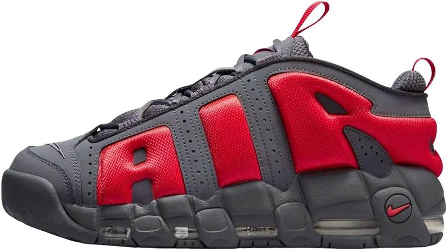 Nike More Uptempo Low Men Sneakers - Dark Grey/metallic Silver/light Crimson