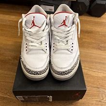 Air Jordan 3 Retro White/Fire Red Cement Grey-Blk