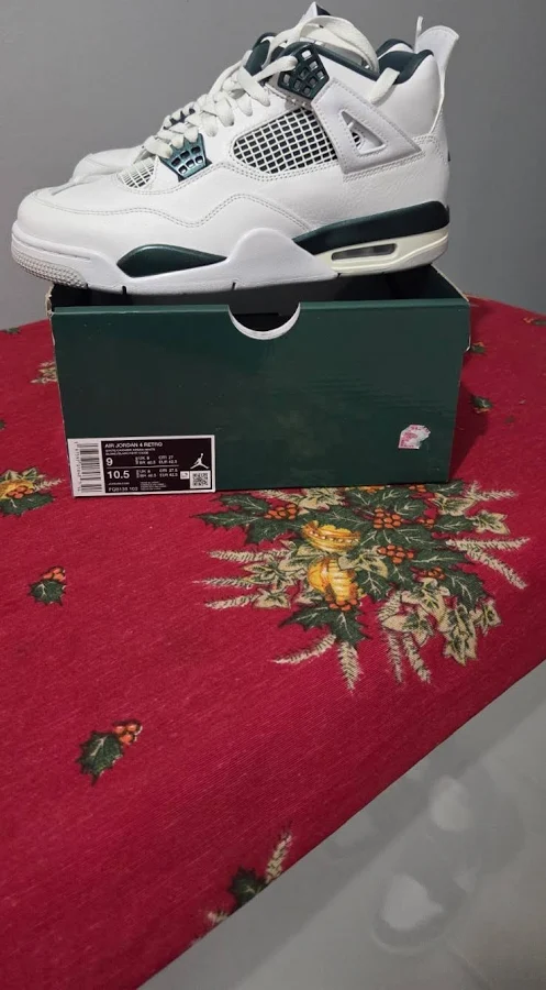 Jordan Air Jordan 4 Retro Oxidized Green White Men's Leather Sneakers