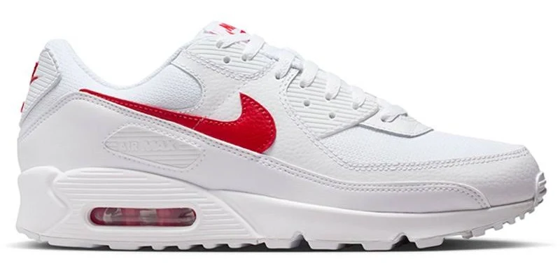 Nike Men’s Air Max 90 Shoes White/Bright Red - Men's Active at Academy Sports