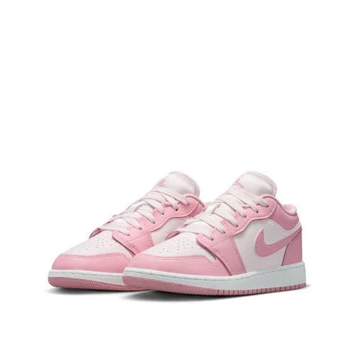 POIZON Jordan Air Jordan 1 Chaussures de basket vintage en cuir à tige basse pour femme Rose Blanc DC0774-162