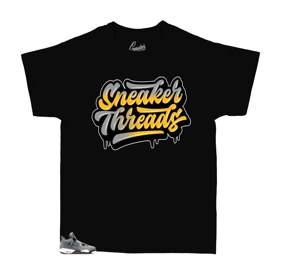 Jordan 4 cool grey sneaker has matching kids tees made to match with the cool grey 4 collection 4 Toddler / Black