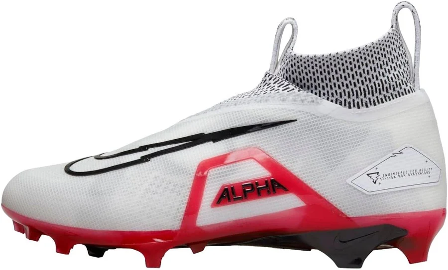 Nike Alpha Menace Elite 3 Football Cleats - White/red