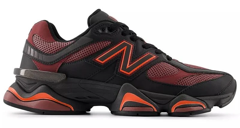 New Balance 9060 Black Washed Burgundy