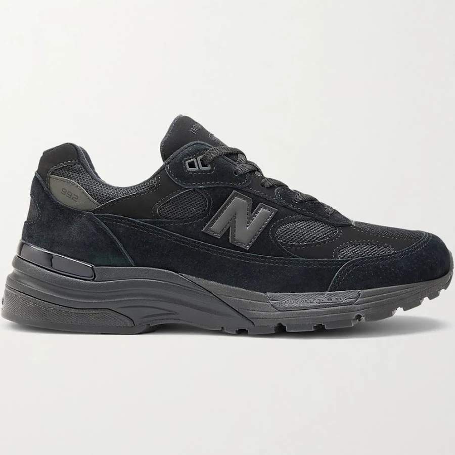 New Balance 992 Core Suede, Mesh and Leather Sneakers - Men - Black Sneakers - UK Men's 5.5
