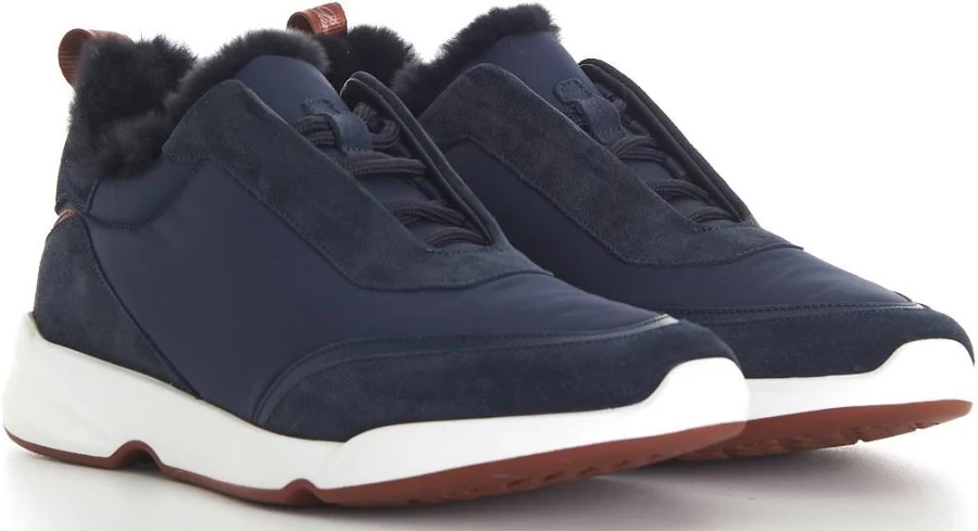 Loro Piana Men's Modular Walk & Wind Suede Sneakers