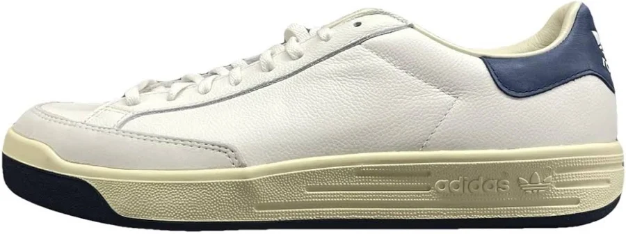 Adidas Rod Laver Leather Trainers White Navy Size 41.5 EU