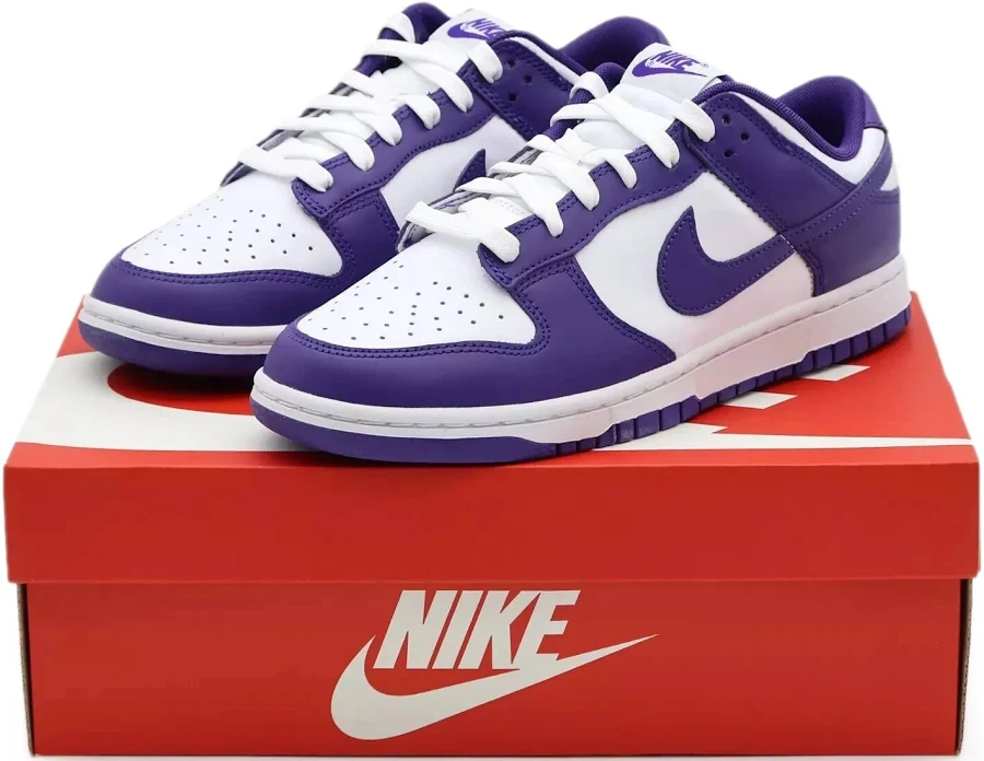 Dd1391-104 Nike Dunk Low Championship Court Purple White (men's)