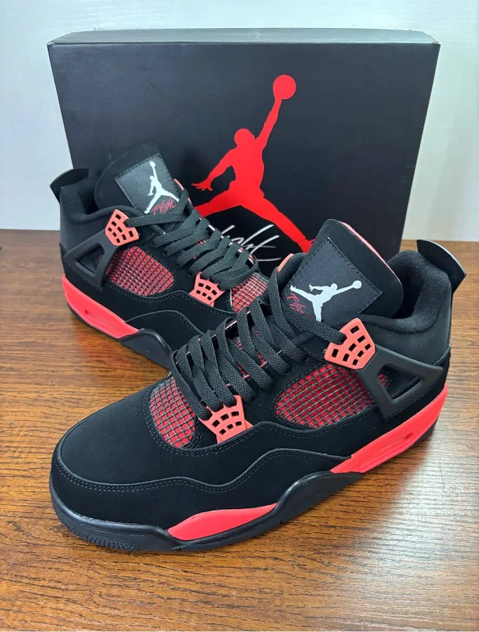 Jordan Shoes | Jordan 4 Retro Red Thunder -Men’s Sleek Basketball Shoes Sneakers | Color: Black/Red | Size: 13 | Dylanreimer229's Closet