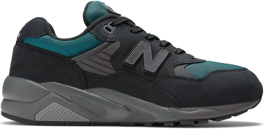 New Balance Men's 580 Trainers Black / Vintage Teal / Magnet – UK 7