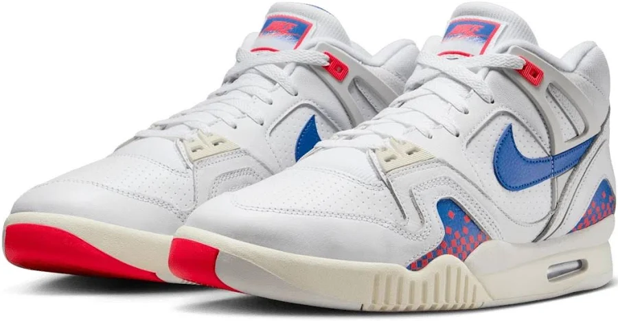 Air Tech Challenge Ii Qs Men's Size 8 White/royal Blue-laser Crimson