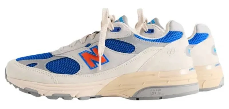 X Kith For Madison Square Garden Made In Usa 993 'ancient Scroll Grey Matter' In White