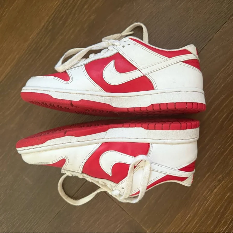Nike Shoes | Nike Dunk Low Championship Red | Color: Red/White | Size: 6y/Womens 8 | Reillyshuman's Closet