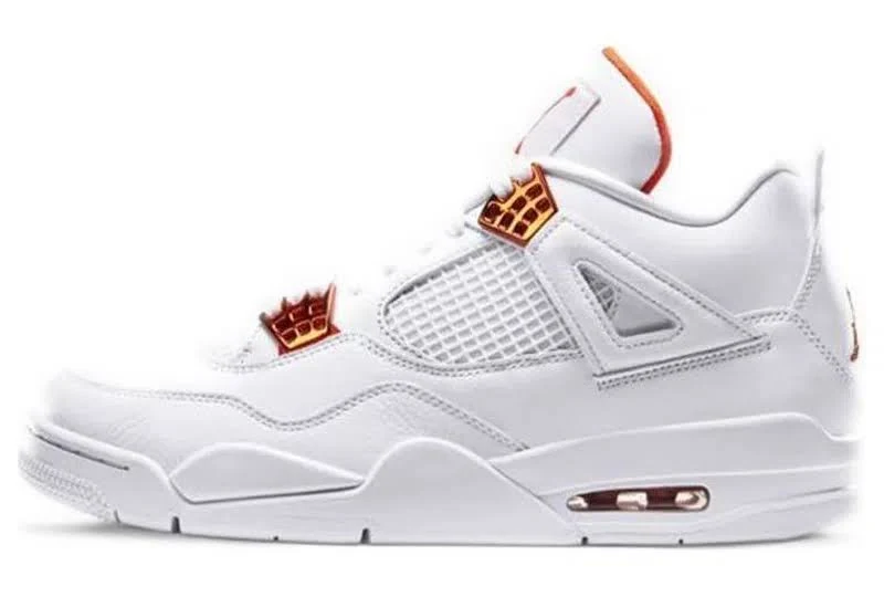 4 Retro 'orange Metallic' In White