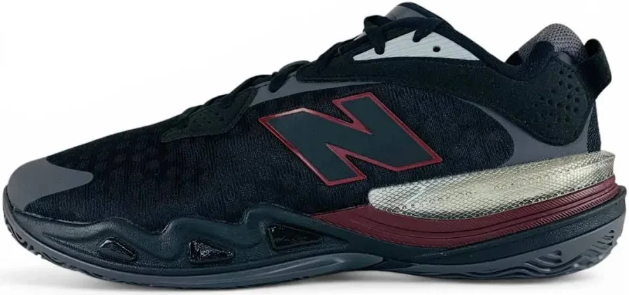 New Balance Hesi Low v2 Black Classic Crimson Men`s Basketball Shoes BBHSLMT2 10